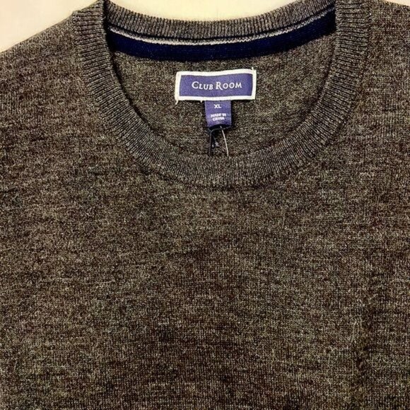 Club Room Merino Wool blend Ebony Heather crew neck sweater size XL NWT - Picture 3 of 10